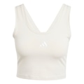 Blusa Cropped Regata adidas Small Logo Feminina BEGE