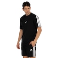 Camiseta Masculina adidas Manga Curta 3 Stripes BRANCO/PRETO