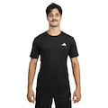 Camiseta Masculina adidas Manga Curta Own The Run 3 Listras PRETO