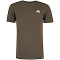 Camiseta Masculina adidas Manga Curta Own The Run 3 Listras VERDE ESCURO