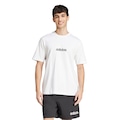 Camiseta Masculina adidas Manga Curta Logo Linear BRANCO/PRETO