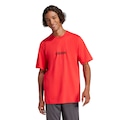 Opção de cor VERMELHO/PRETO de Camiseta Masculina adidas Manga Curta Logo Linear