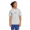 Camiseta Masculina adidas Manga Curta Logo Linear CINZA CLA/PRETO