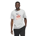 Camiseta Masculina adidas Manga Curta Gráfica CINZA CLARO