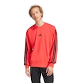 Blusa de Moletom Masculina adidas Essentials 3 Listras VERMELHO/PRETO