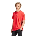 Camiseta Masculina adidas Manga Curta 3 Stripes VERMELHO/PRETO