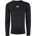 Camiseta Masculina Umbro Manga Longa Térmica Diamond Touch PRETO