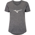 Camiseta Feminina Mizuno Manga Curta Spark Big Logo CINZA MESCLA