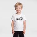 Camiseta Puma Ess No.1 Logo Infantil BRANCO/PRETO