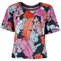 Camiseta Farm Banana Flora Dry Fit Feminina AZUL ESC/ROSA