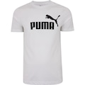 Camiseta Masculina Puma Manga Curta Essentials N01 Logo Tee BRANCO