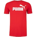 Camiseta Masculina Puma Manga Curta Essentials N01 Logo Tee VERMELHO