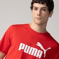 Camiseta Masculina Puma Manga Curta Essentials N01 Logo Tee VERMELHO