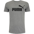Camiseta Masculina Puma Manga Curta Essentials N01 Logo Tee CINZA/PRETO
