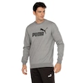 Blusão Masculino Puma Essentials 1 Logo Crew Fleece CINZA/PRETO