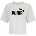 Blusa Cropped Feminina Puma Manga Curta Ess N1 Logo Relaxed BRANCO