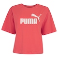 Blusa Cropped Feminina Puma Manga Curta Ess N1 Logo Relaxed LARANJA