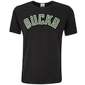 Camiseta do Milwaukee Bucks Masculina NBA Manga Curta Estampada N800 PRETO
