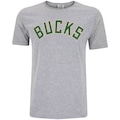 Camiseta do Milwaukee Bucks Masculina NBA Manga Curta Estampada N800 CINZA MESCLA