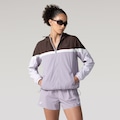 Jaqueta Feminina Recortes Forro Plana ASICS MARROM ESC/ROXO CLA