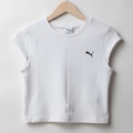Camiseta Puma Wardrobe ESS Ribbed Baby BRANCO