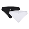 Calcinha Puma Corte a Fio Adulto 2 Unidades PRETO/BRANCO