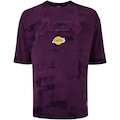Camiseta do Los Angeles Lakers NBA Masculina Washed Logo N0304 ROXO