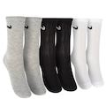 Kit 3 pares de Meias Nike Crew SP25 Cano Médio Infantil BRANCO
