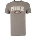Camiseta Masculina Nike Manga Curta Dri-fit HBR No CINZA/BRANCO