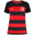 Camiseta do Flamengo Braziline Principia Feminina PRETO/VERMELHO