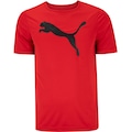 Camiseta Masculina Puma Manga Curta ESS Logo Poly VERMELHO