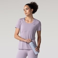 Camiseta ASICS Libélula Recorte Feminina ROXO/CINZA