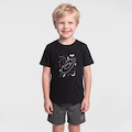 Opção de cor PRETO/CINZA ESC de Conjunto Infantil ASICS Camiseta + Bermuda