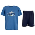 Conjunto Infantil ASICS Camiseta + Bermuda AZUL/AZUL ESC
