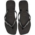 Chinelo Havaianas Slim Square Logo Metallic Adulto PRETO/PRATA