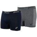 Kit de 2 Cuecas ASICS Boxer Sem Costura Adulto AZUL ESC/CINZA
