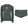 Conjunto Infantil Oxer Camiseta Manga Longa + Sunga com Proteção UV Menino VERDE