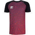 Camiseta Umbro Pro5 Unissex PRETO/VERMELHO