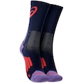 Meia de Corrida ASICS Rally Crew Cano Alto Adulto AZUL ESC/ROXO ESC