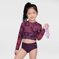 Conjunto Infantil Oxer Camiseta Manga Longa + Sunkini UV Estampado ROXO ESCURO
