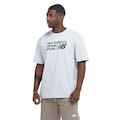 Camiseta New Balance Athletics Relaxed Premium Chest Logo Masculina CINZA