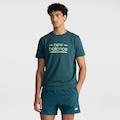 Opção de cor VERDE ESCURO de Camiseta New Balance Linear Lines Masculina