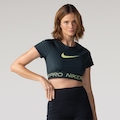 Camiseta Feminina Nike Pro Dri-FIT Tight Gráfica PRETO/VERDE CLA
