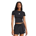 CAMISETA ADIDAS CROPPED 3 STRIPES PRETO/BRANCO