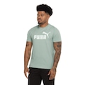 Camiseta Puma Essential No 1 Masculina VERDE CLARO/BRANCO