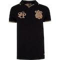 Camisa Polo do Corinthians Gold Retilinea Coimbra Masculina PRETO