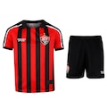 Kit de Uniforme do Vitória-BA I 25/26 Infantil Volt Camiseta + Calção PRETO