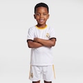 Kit de Uniforme do Real Madrid Braziline Infantil Camiseta + Calção BRANCO
