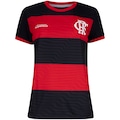 Camiseta do Flamengo Emoção Braziline Feminina VERMELHO/PRETO