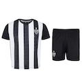 Kit de Uniforme do Atlético-MG Braziline Infantil Camiseta + Calção PRETO/BRANCO